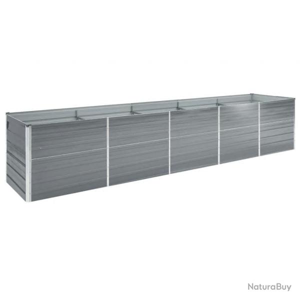 Lit surlev de jardin Acier galvanis 400x80x77 cm Gris