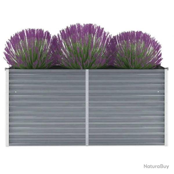 Lit surlev de jardin Acier galvanis 160x40x77 cm Gris