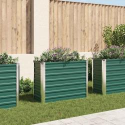 Lit surélevé de jardin Acier galvanisé 100x40x77 cm Vert