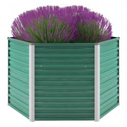 Lit surélevé de jardin Acier galvanisé 129x129x77 cm Vert