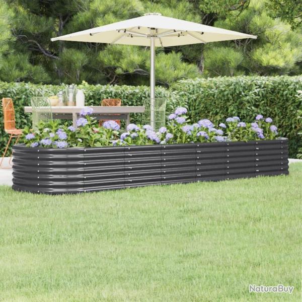 Lit surlev de jardin Acier enduit de poudre Anthracite