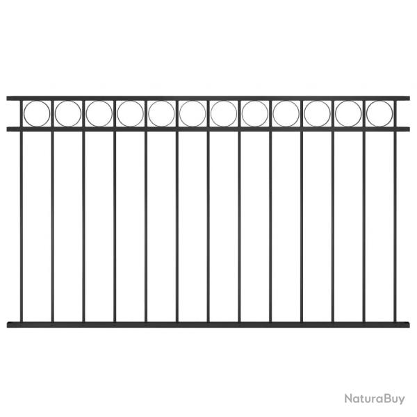 Panneau de clture Acier 1,7x0,8 m Noir