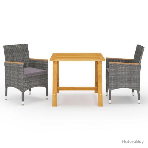 Ensemble  manger de jardin 3 pcs Gris