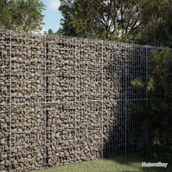 Panier gabion avec couvercle 100x100x200 cm fer galvanis