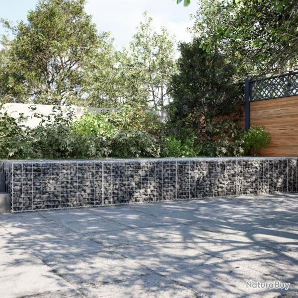 Panier gabion avec couvercle 700x100x50 cm fer galvanis