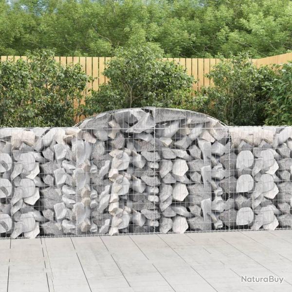 Paniers  gabions arqus 2 pcs 300x50x100/120 cm fer galvanis