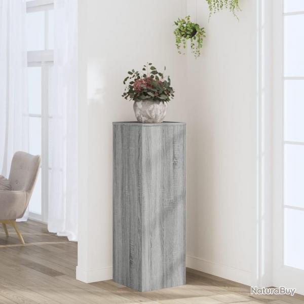 Support pour plantes sonoma gris 33x33x100 cm bois d'ingnierie