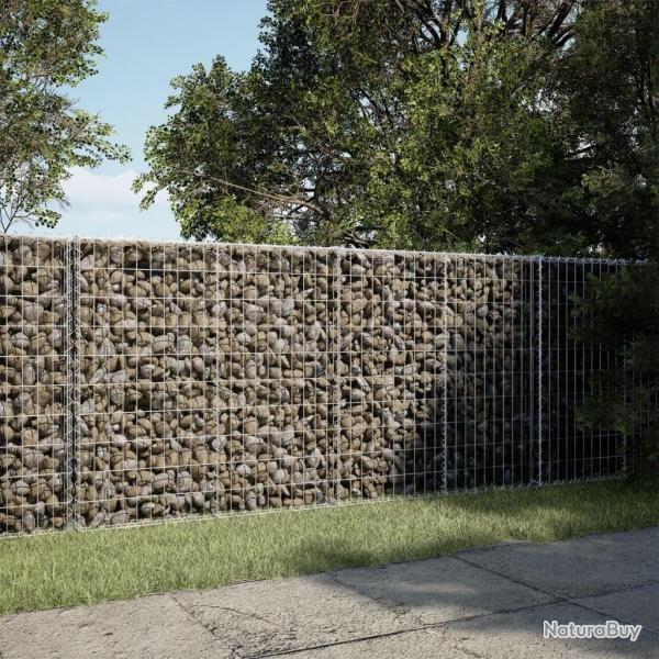 Panier gabion avec couvercle 250x100x100 cm fer galvanis