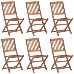 Chaises pliables d'extérieur lot de 6 Bois d'acacia solide
