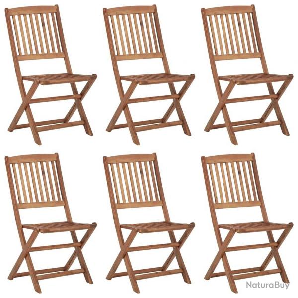 Chaises pliables d'extrieur lot de 6 Bois d'acacia solide