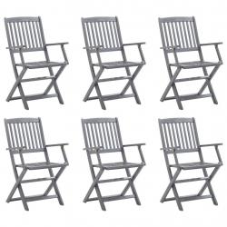 Chaises pliables d'extérieur lot de 6 Bois d'acacia solide
