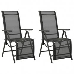 Chaises inclinables de jardin lot de 2 Textilène et aluminium