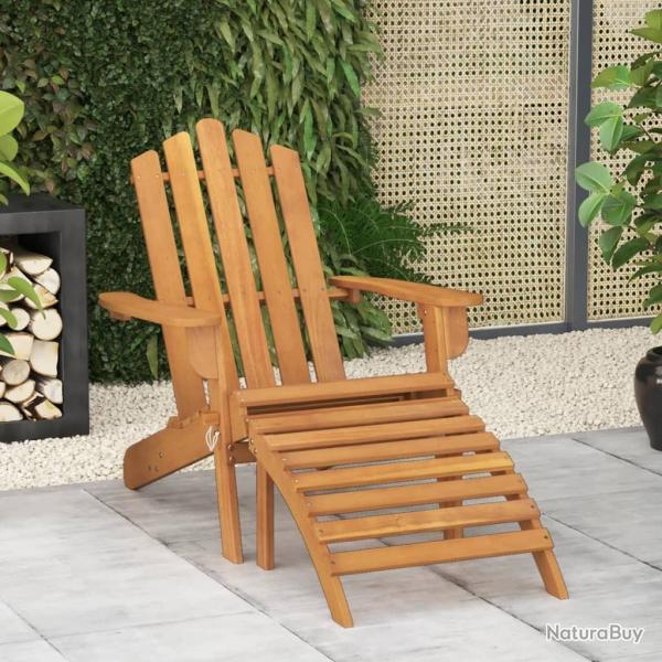 Chaise de jardin Adirondack et repose-pied Bois d'acacia massif