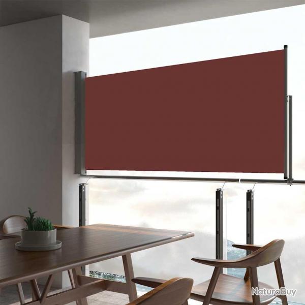 Auvent latral rtractable de patio 60x300 cm Marron