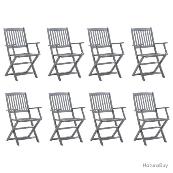 Chaises pliables d'extrieur lot de 8 Bois d'acacia solide