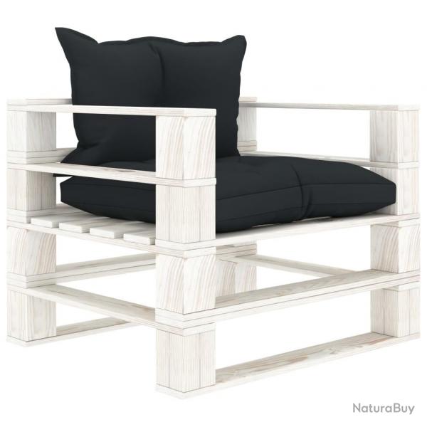 Canap palette de jardin avec coussins anthracite Bois