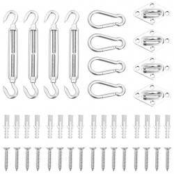 Jeu d'accessoires de voile d'ombrage 12 pcs Acier inoxydable