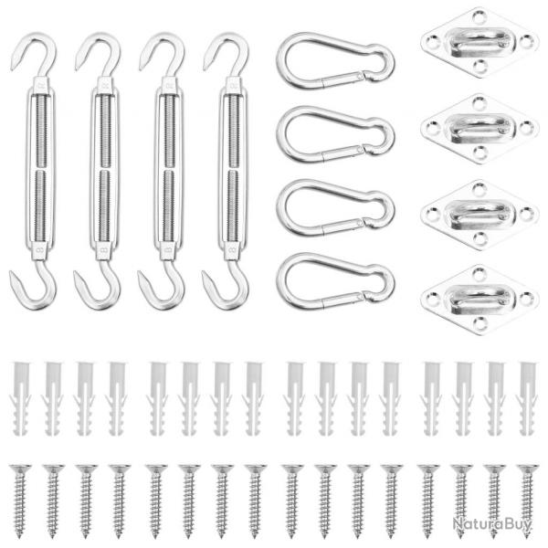 Jeu d'accessoires de voile d'ombrage 12 pcs Acier inoxydable