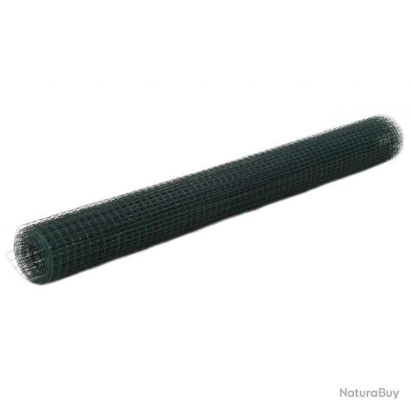 Grillage acier avec revtement en PVC 25x1,5 m vert