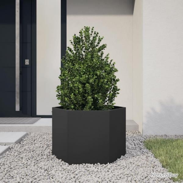 Jardinire noir hexagone 69x60x45 cm acier