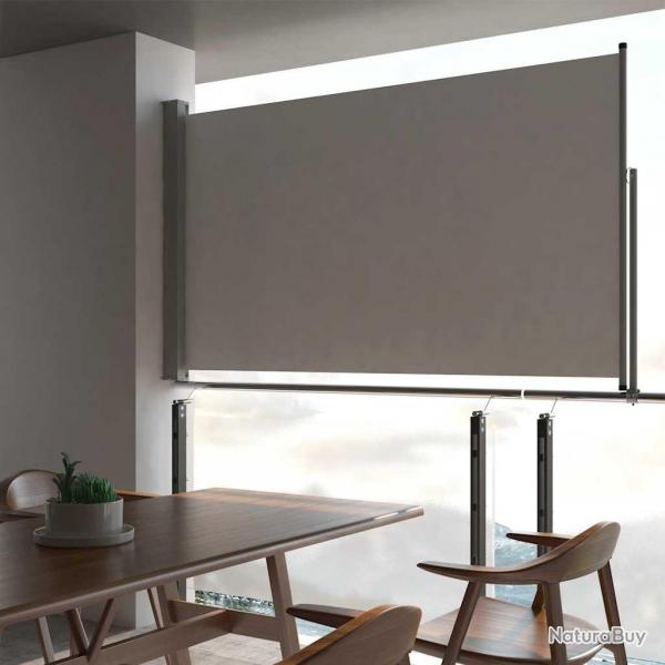 Auvent latral rtractable de patio 140 x 300 cm Gris