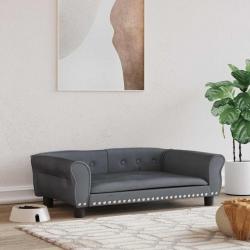 Lit pour chien gris foncé 95x55x30 cm velours