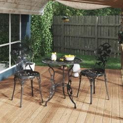 Chaises de bistro lot de 2 Aluminium coulé Noir