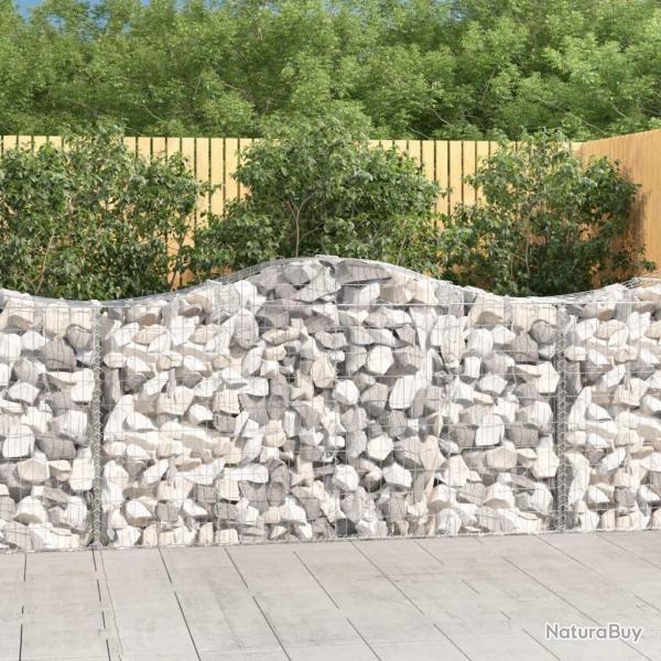 Paniers  gabions arqus 4 pcs 200x50x100/120 cm fer galvanis