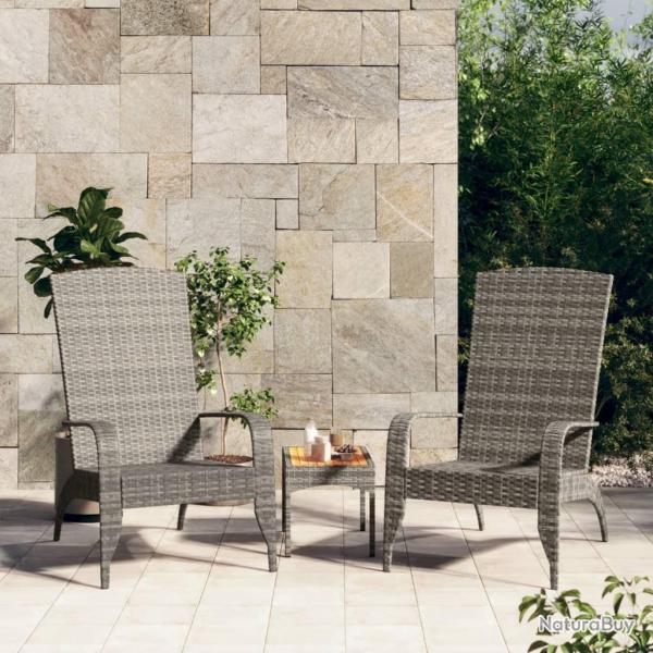 Chaise de jardin Adirondack Gris Rsine tresse