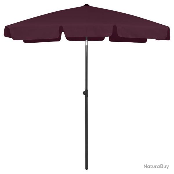Parasol de plage rouge bordeaux 180x120 cm