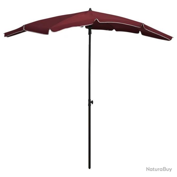 Parasol de jardin avec mt 200x130 cm rouge bordeaux