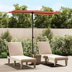 Parasol de jardin avec mât en aluminium 180x110 cm Terre cuite