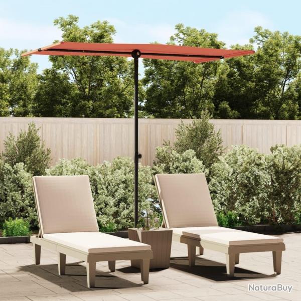 Parasol de jardin avec mt en aluminium 180x110 cm Terre cuite