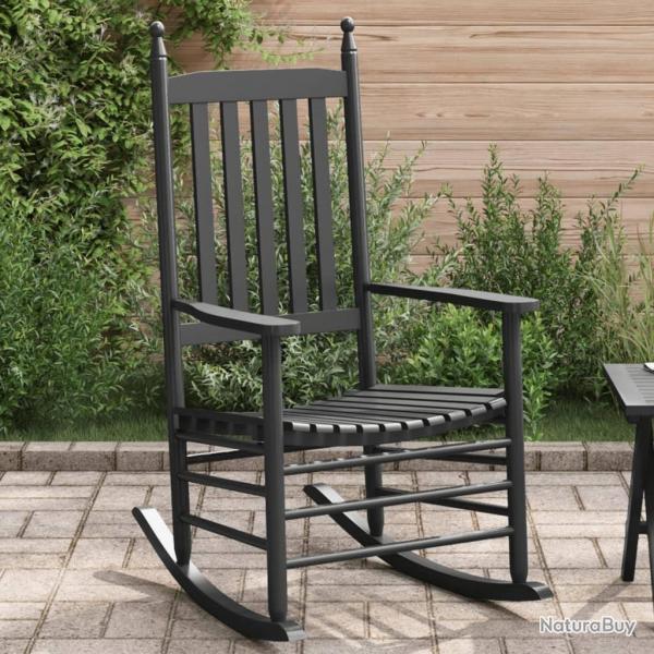 Chaise  bascule avec sige incurv noir peuplier massif