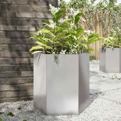 Jardinière hexagone 46x40x45 cm acier inoxydable