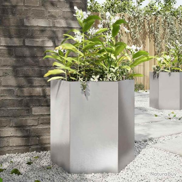 Jardinire hexagone 46x40x45 cm acier inoxydable