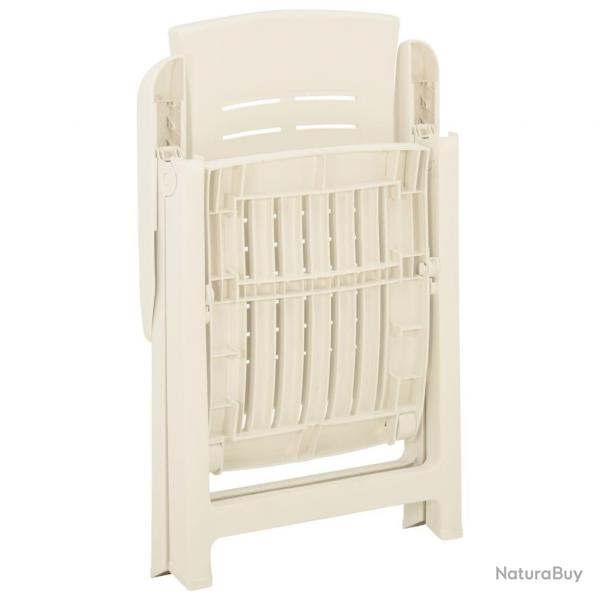 Chaises inclinables de jardin lot de 2 Plastique Blanc