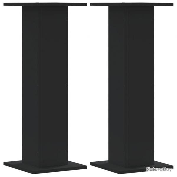 Supports pour plantes 2 pcs noir 30x30x80 cm bois d'ingnierie
