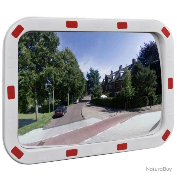 Miroir de trafic convexe rectangulaire 40x60cm avec rflecteurs
