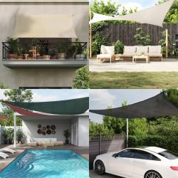 Voile d'ombrage 160 g/m&sup2; Vert fonc&eacute; 6x8 m PEHD