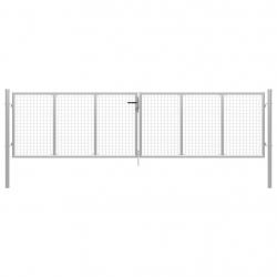 Porte de jardin Acier galvanisé 415x150 cm Argenté