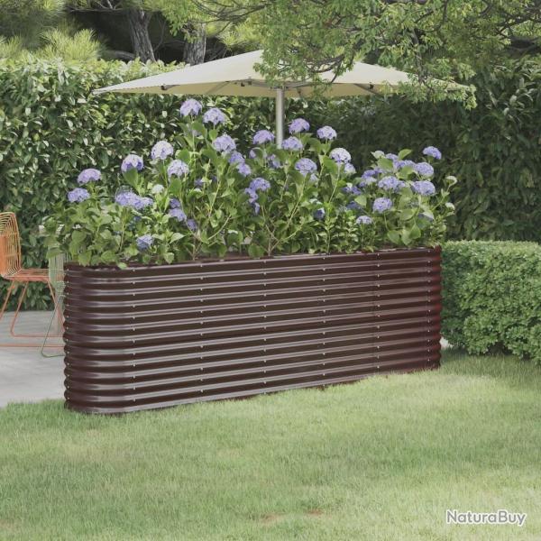Lit surlev de jardin Acier enduit de poudre marron