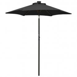 Parasol de jardin avec lumières LED noir 200x211 cm aluminium