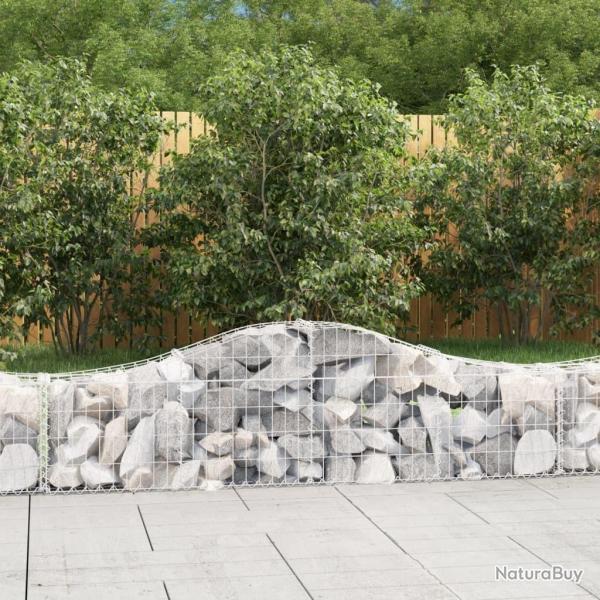 Paniers  gabions arqus 4 pcs 200x30x40/60 cm Fer galvanis