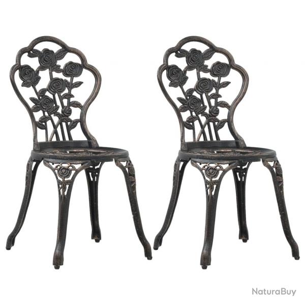 Chaises de bistro lot de 2 Bronze Aluminium coul