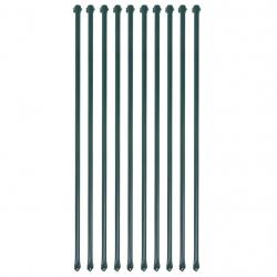 Poteau de jardin 10 pcs 1 m Métal Vert