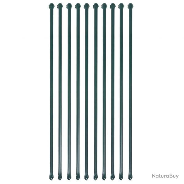 Poteau de jardin 10 pcs 1 m Mtal Vert