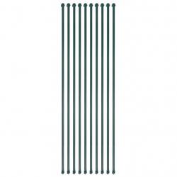 Poteau de jardin 10 pcs 1,5 m Métal Vert