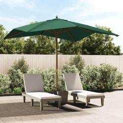 Parasol de jardin avec mât en bois vert 300x300x273 cm