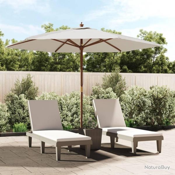 Parasol de jardin avec mt en bois sable 299x240 cm